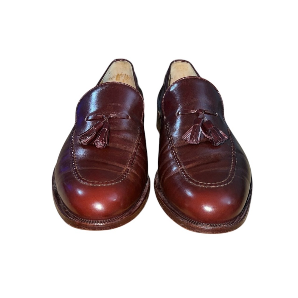 Lopez Taibo Men’s Handmade Brown Leather Loafers Size 10.5 Slip On Tassel Shoes - Picture 6 of 12